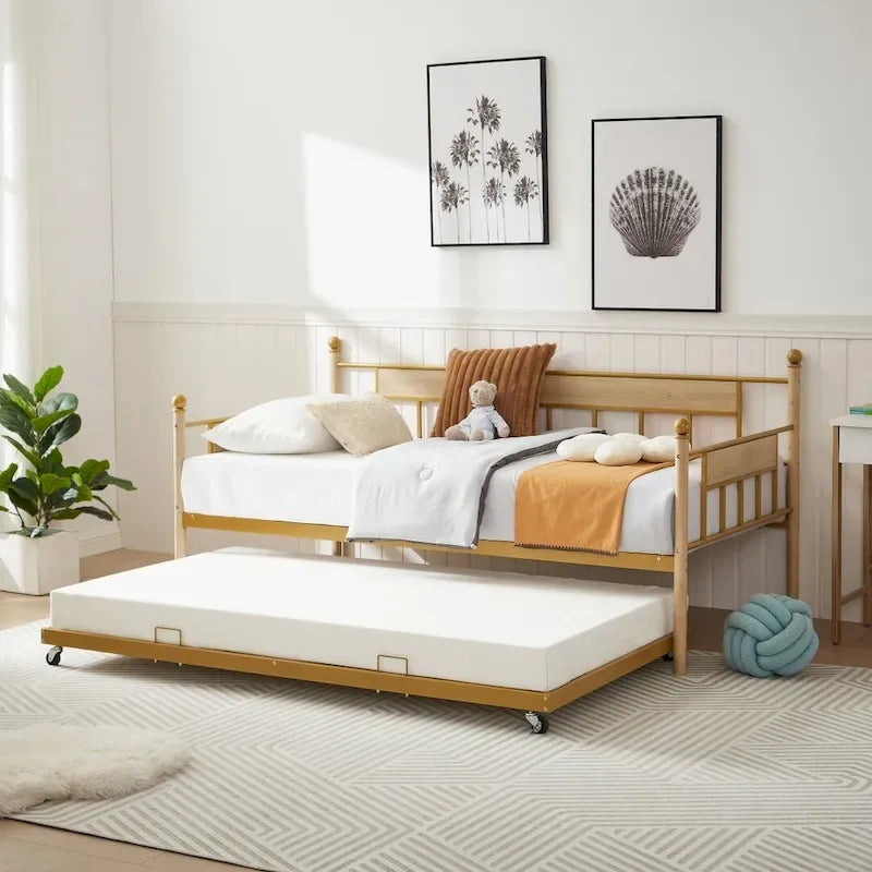 Metall-Tagesbett-Schlafsofa mit Ausziehbett