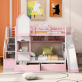 Litera rosa con estructura de cama para dormitorio