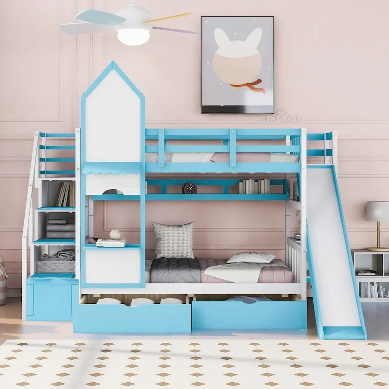 Rosa Etagenbett mit Bettrahmen für das Schlafzimmer