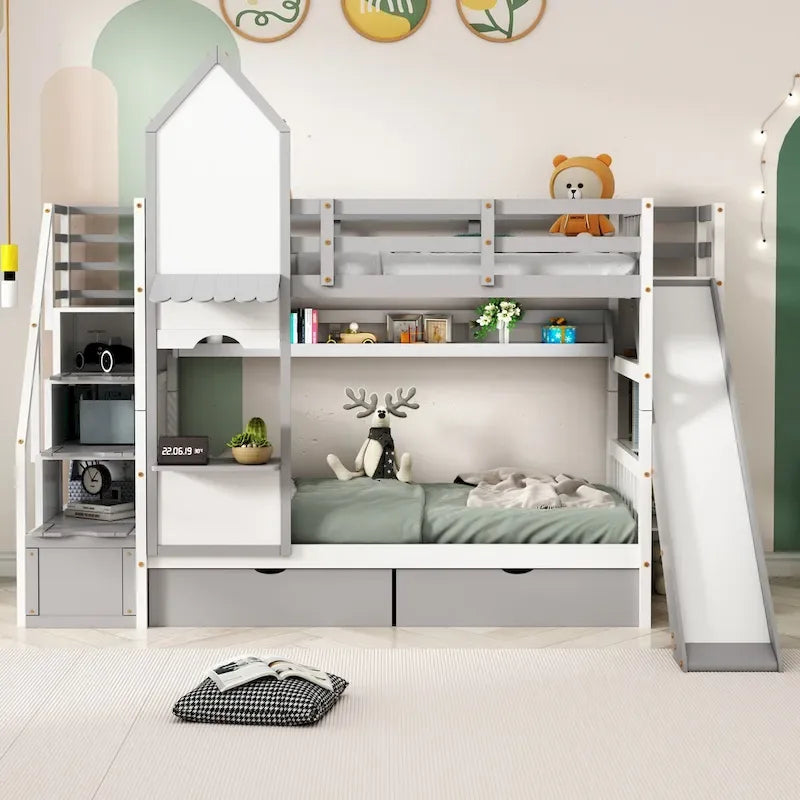 Rosa Etagenbett mit Bettrahmen für das Schlafzimmer