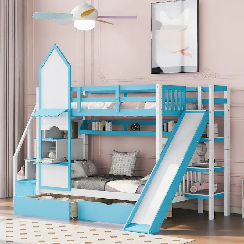 Rosa Etagenbett mit Bettrahmen für das Schlafzimmer