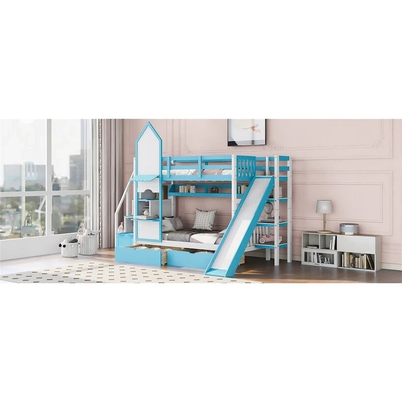Litera rosa con estructura de cama para dormitorio