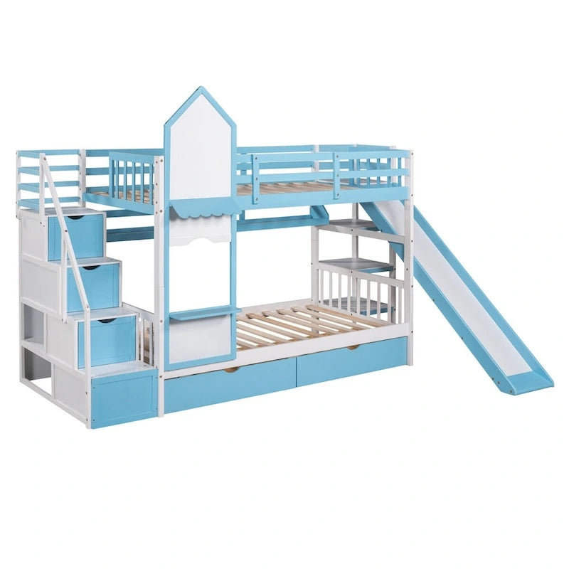 Litera rosa con estructura de cama para dormitorio