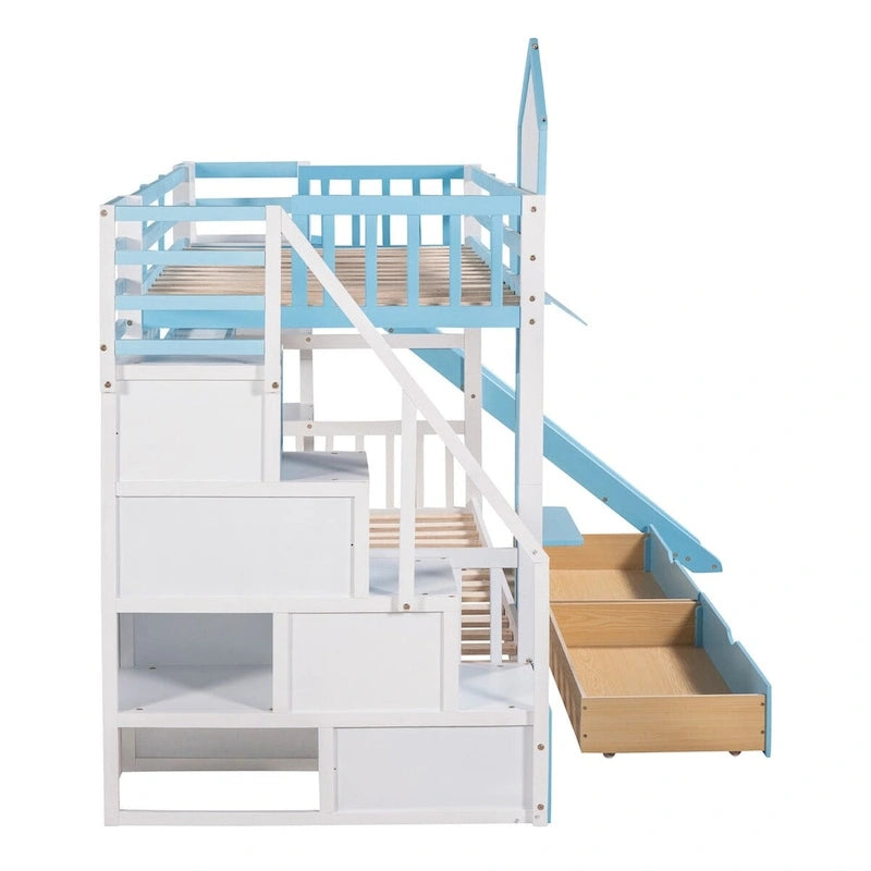 Litera rosa con estructura de cama para dormitorio