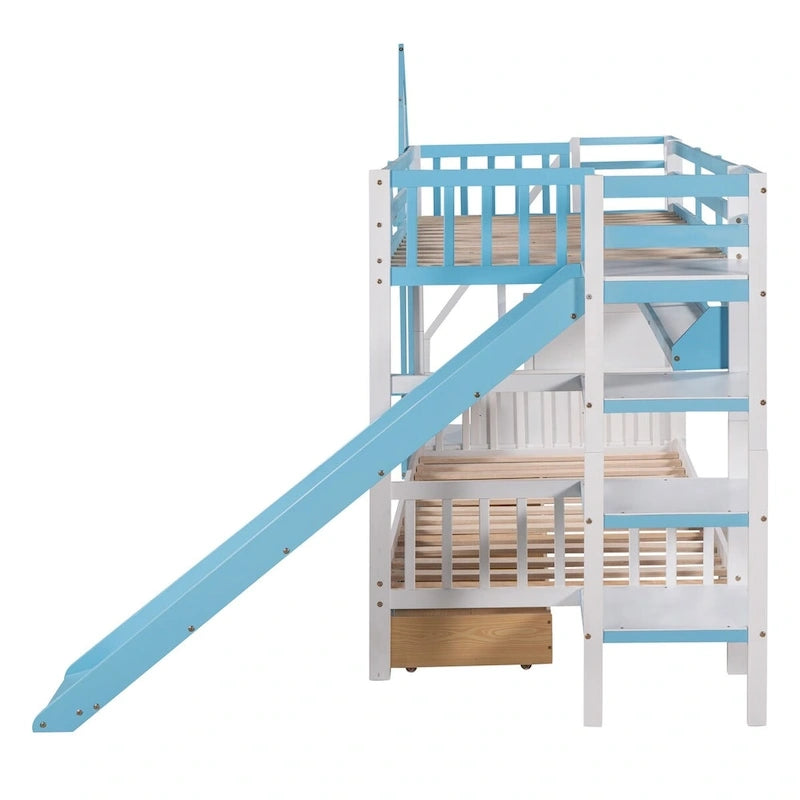 Litera rosa con estructura de cama para dormitorio