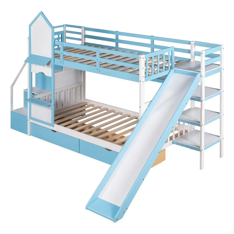 Litera rosa con estructura de cama para dormitorio