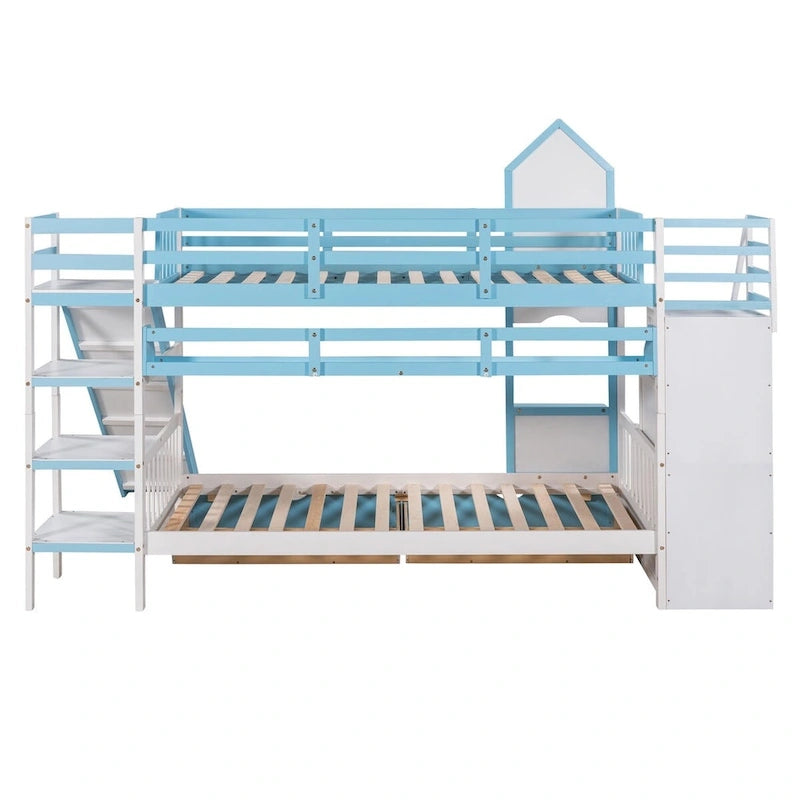 Litera rosa con estructura de cama para dormitorio