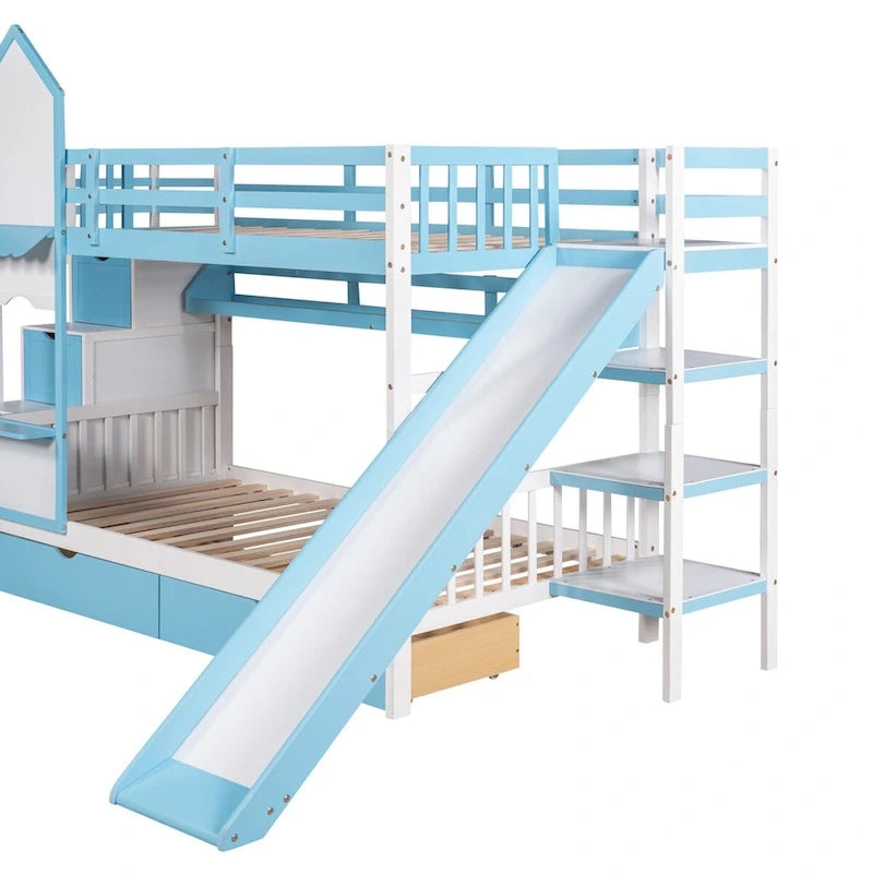 Litera rosa con estructura de cama para dormitorio