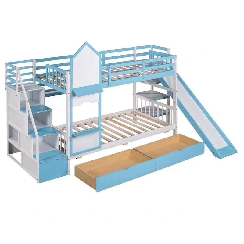 Litera rosa con estructura de cama para dormitorio