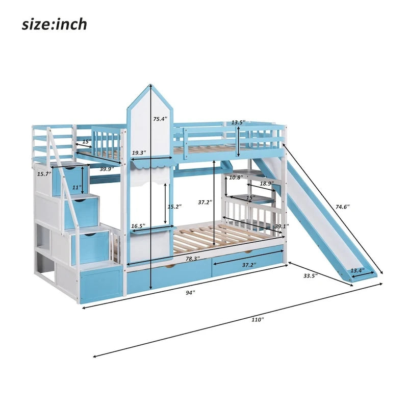 Litera rosa con estructura de cama para dormitorio