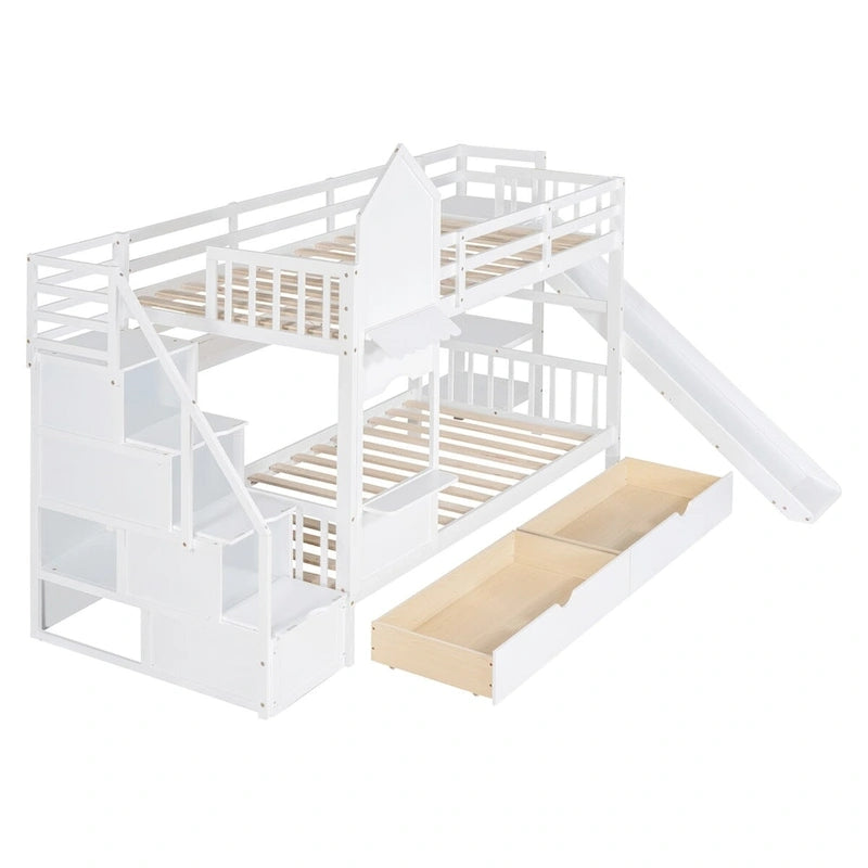 Litera rosa con estructura de cama para dormitorio