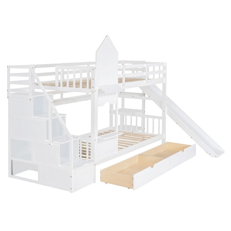 Litera rosa con estructura de cama para dormitorio