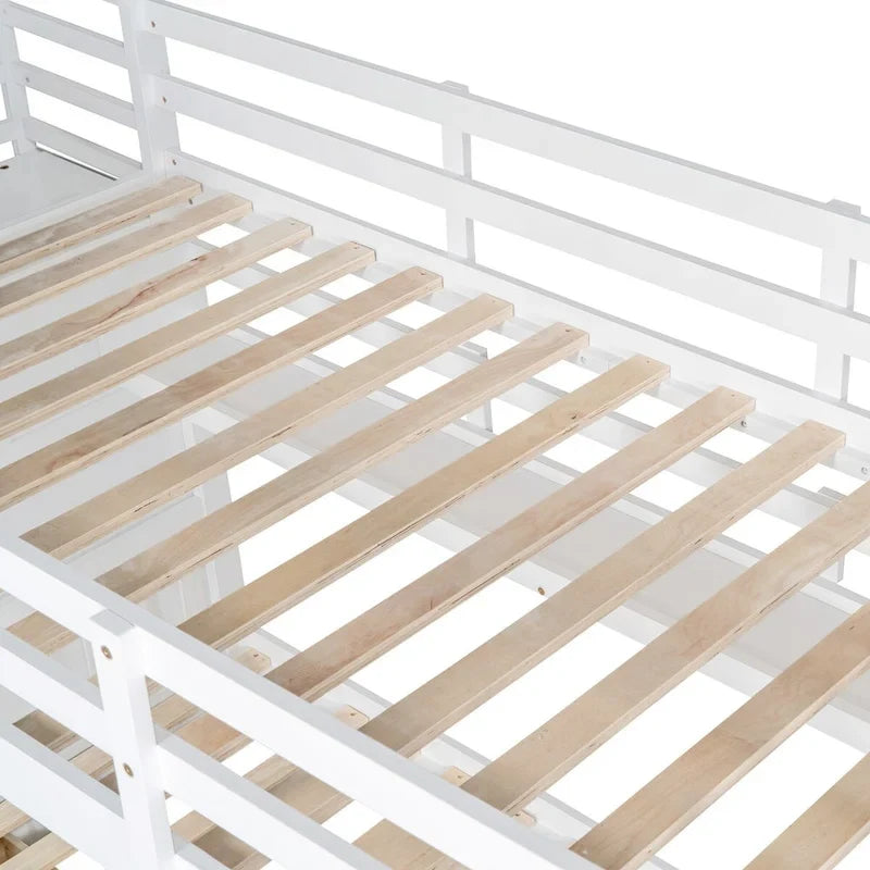 Litera rosa con estructura de cama para dormitorio
