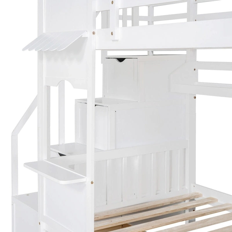 Litera rosa con estructura de cama para dormitorio