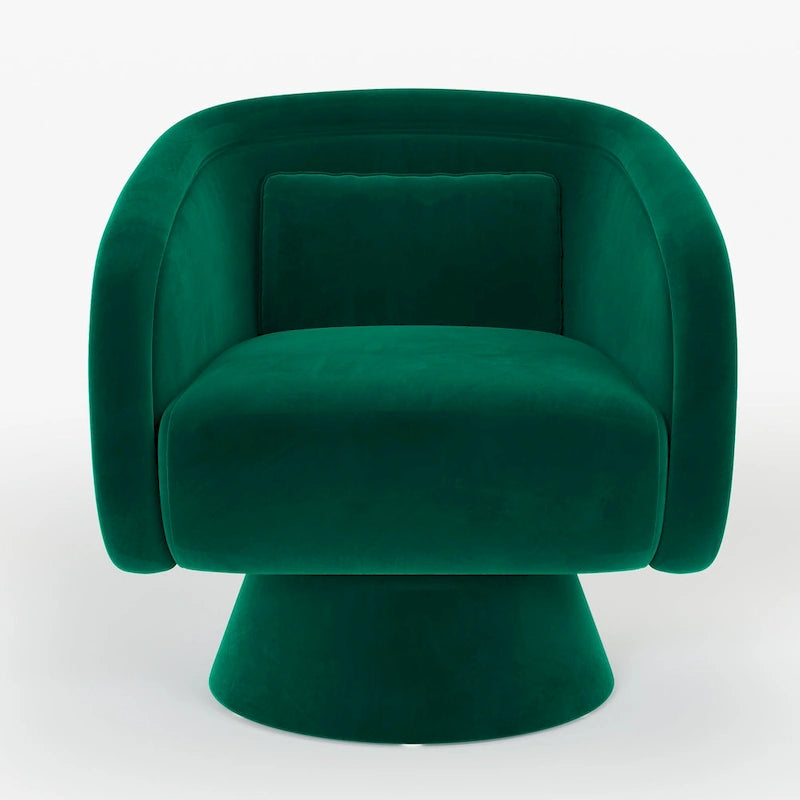 Fauteuil tonneau pivotant avec clous décoratifs