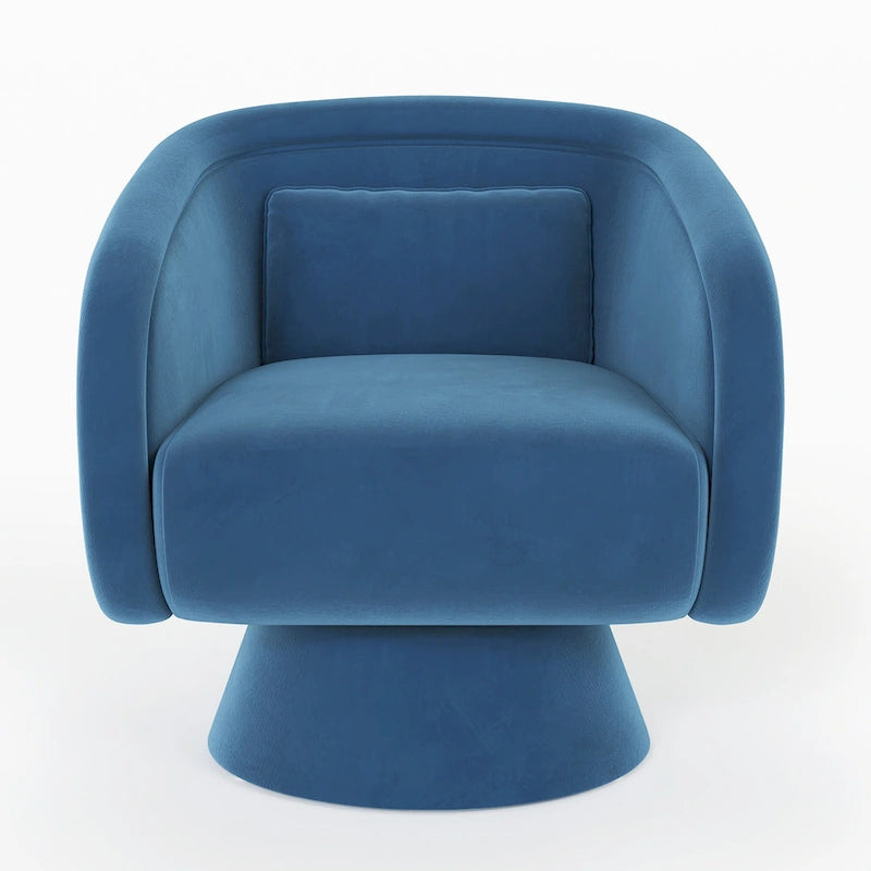Nailhead Swivel Barrel Chair