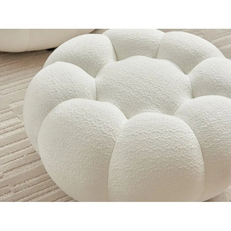 Fauteuil d’appoint en tissu 3D avec pouf