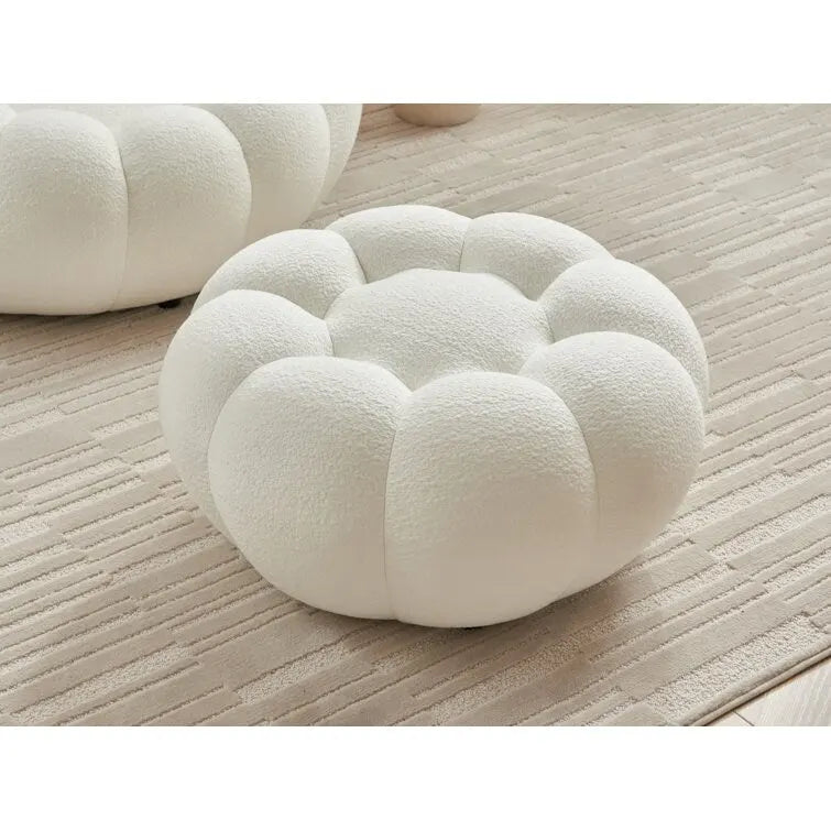 Fauteuil d’appoint en tissu 3D avec pouf