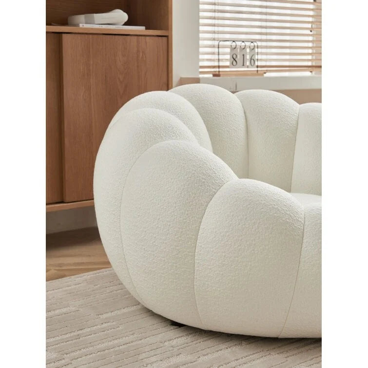 Fauteuil d’appoint en tissu 3D avec pouf
