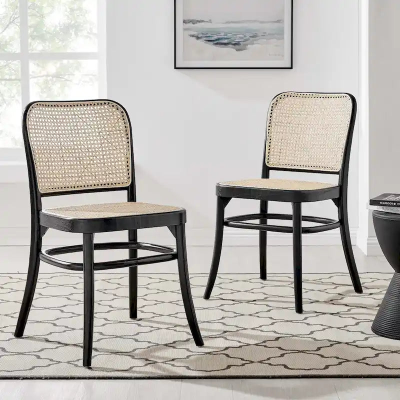 Chaises latérales de salle à manger en bois, lot de 2