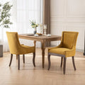 Stoffen eetkamerstoelen van hout, set van 2
