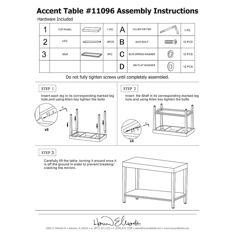 Console Table with Shelf