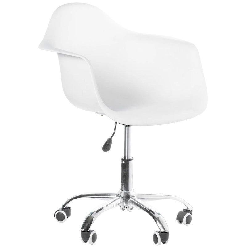 Mid-Century Modern Style Adjustable Swivel Plastic Shell Molded Office Task Chair with Rolling Wheels